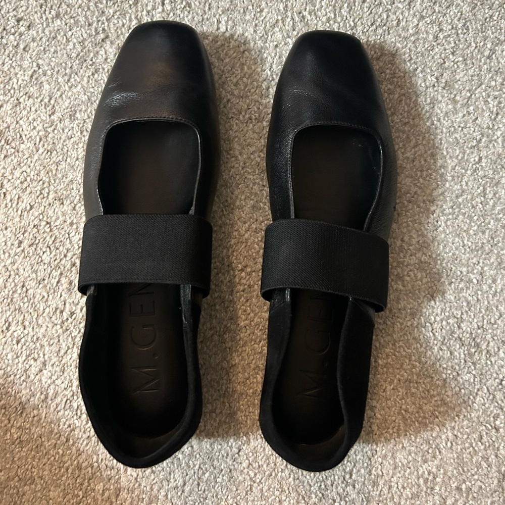 M.Gemi Black Leather Flats EU Size 38.5